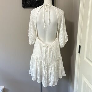MODERN CITIZEN White Short Sleeve Open Back Dress Cottage Core Dress Sz S NEW